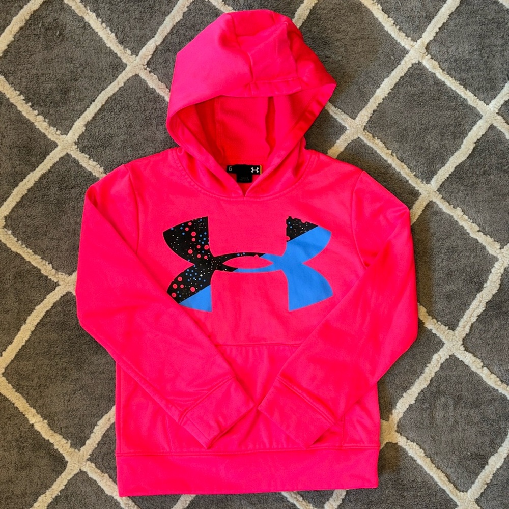 Girls Pink Under Armour sweatshirt size 6